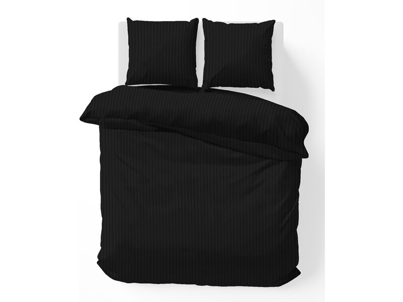 iSleep iSleep Dekbedovertrek Satijnstreep (Zwart)