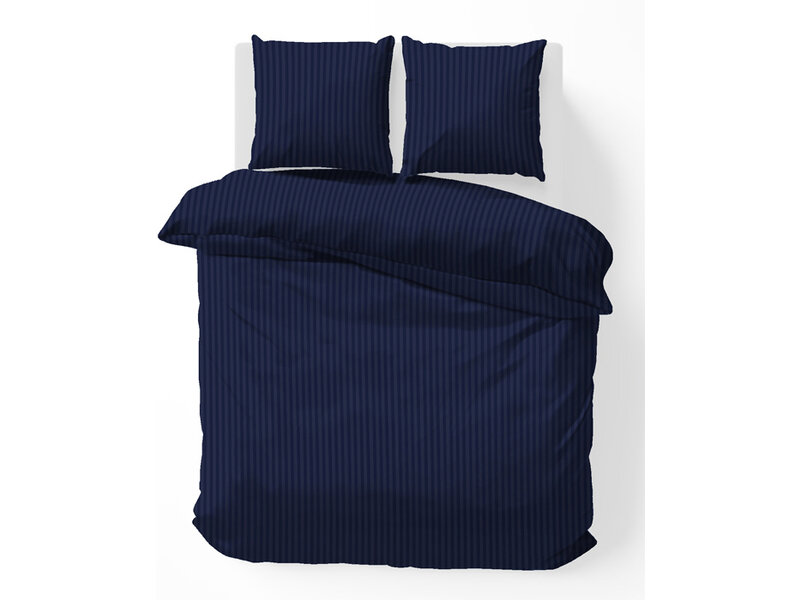iSleep iSleep Dekbedovertrek Satijnstreep (Donker Blauw)
