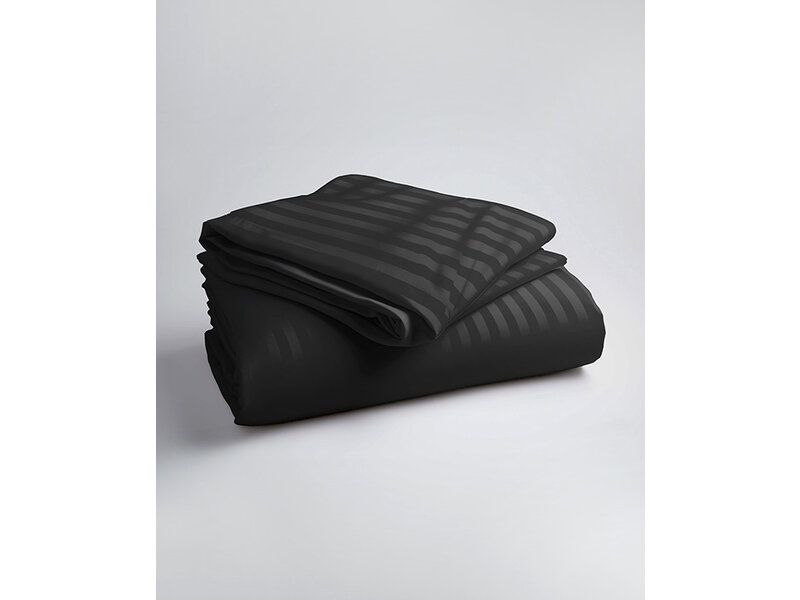 iSleep iSleep Dekbedovertrek Satijnstreep (Zwart)