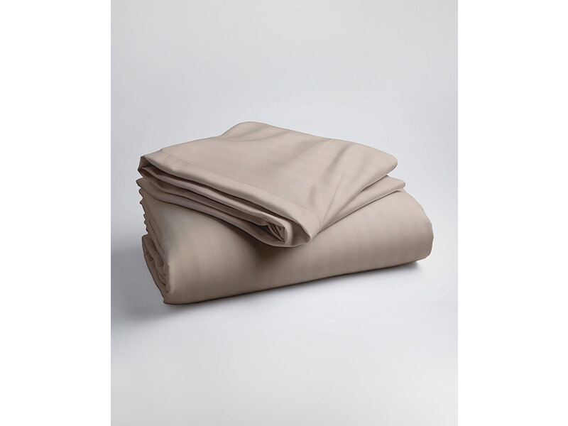 iSleep iSleep Dekbedovertrek Satijnstreep (Medium Beige)