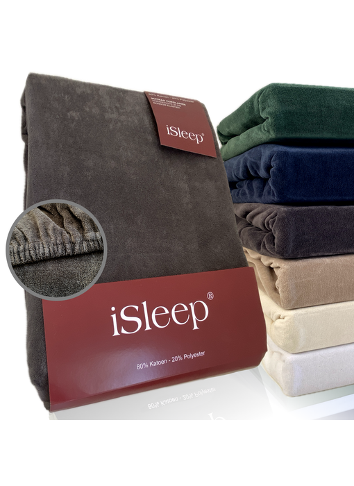 iSleep Hoeslaken Velours (Antraciet)