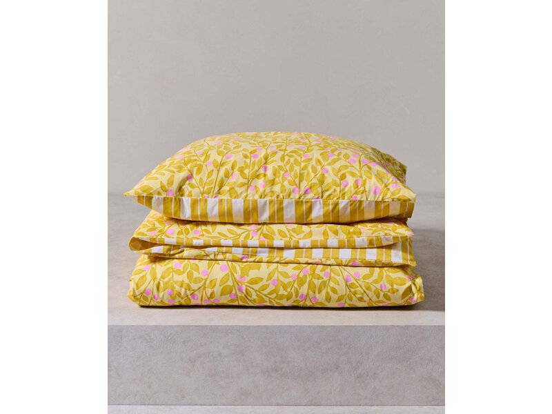 Essenza & Co Essenza & Co dekbedovertrek Petite Berry (Lemon Yellow)