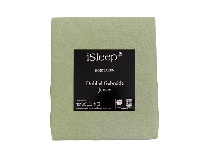 iSleep iSleep Hoeslaken Dubbel Jersey (Laurel Groen)