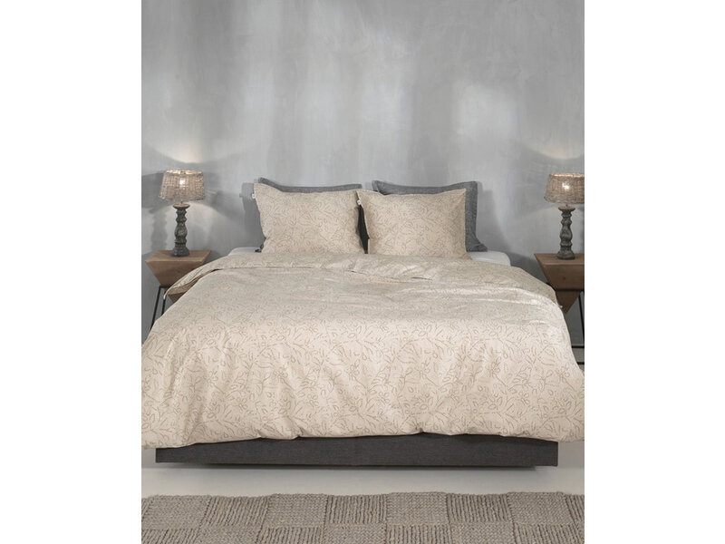 Zo! Home Zo! Home dekbedovertrek Florealla (Cool Beige)