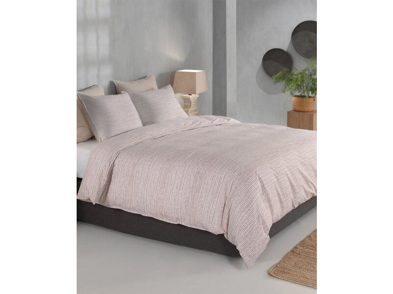 Zo! Home Zo! Home dekbedovertrek Striscia (Cream Tan)