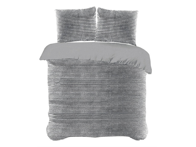 iSleep iSleep Dekbedovertrek Rib Fleece (Antraciet)