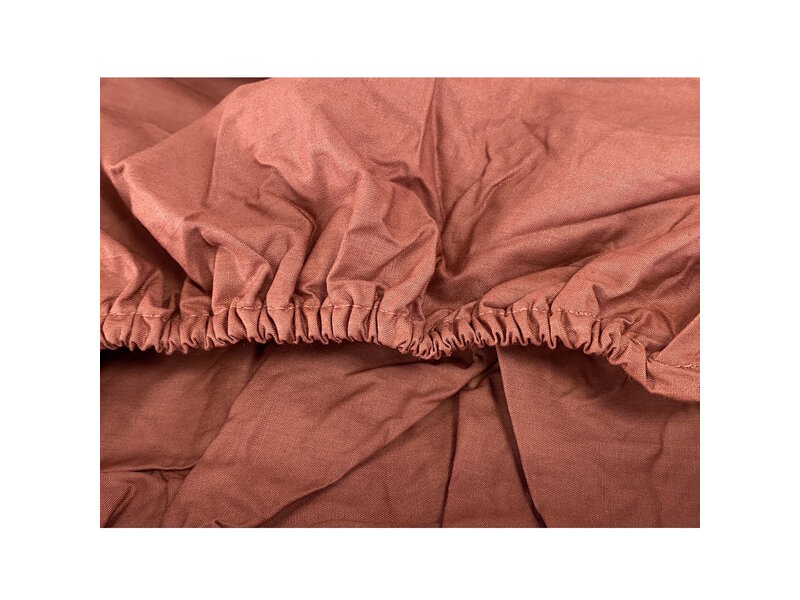 iSleep iSleep Hoeslaken Perkal Katoen (Roodbruin)