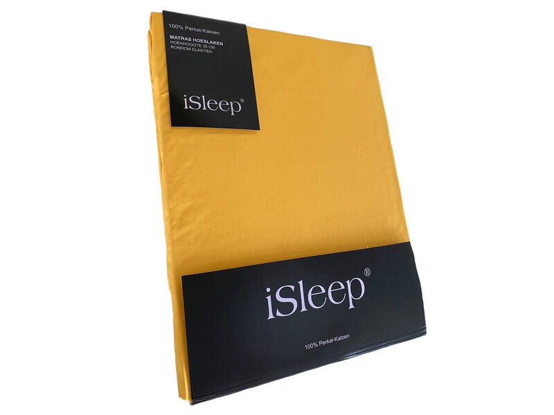 iSleep iSleep Hoeslaken Perkal Katoen (Oker)