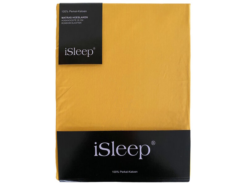 iSleep iSleep Hoeslaken Perkal Katoen (Oker)
