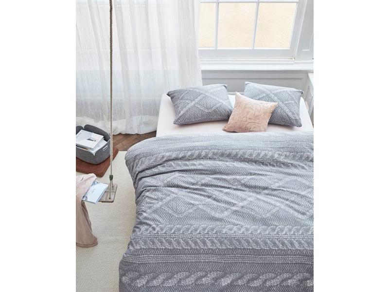 At Home At Home Flanel dekbedovertrek Wools (Light Grey)
