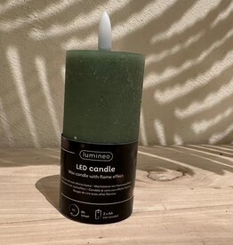 LED Echtwachskerze grün 11cm