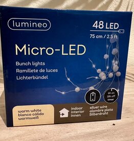 Micro LED mit Schnee Stoff Kugeln 75cm - 48 LED'S