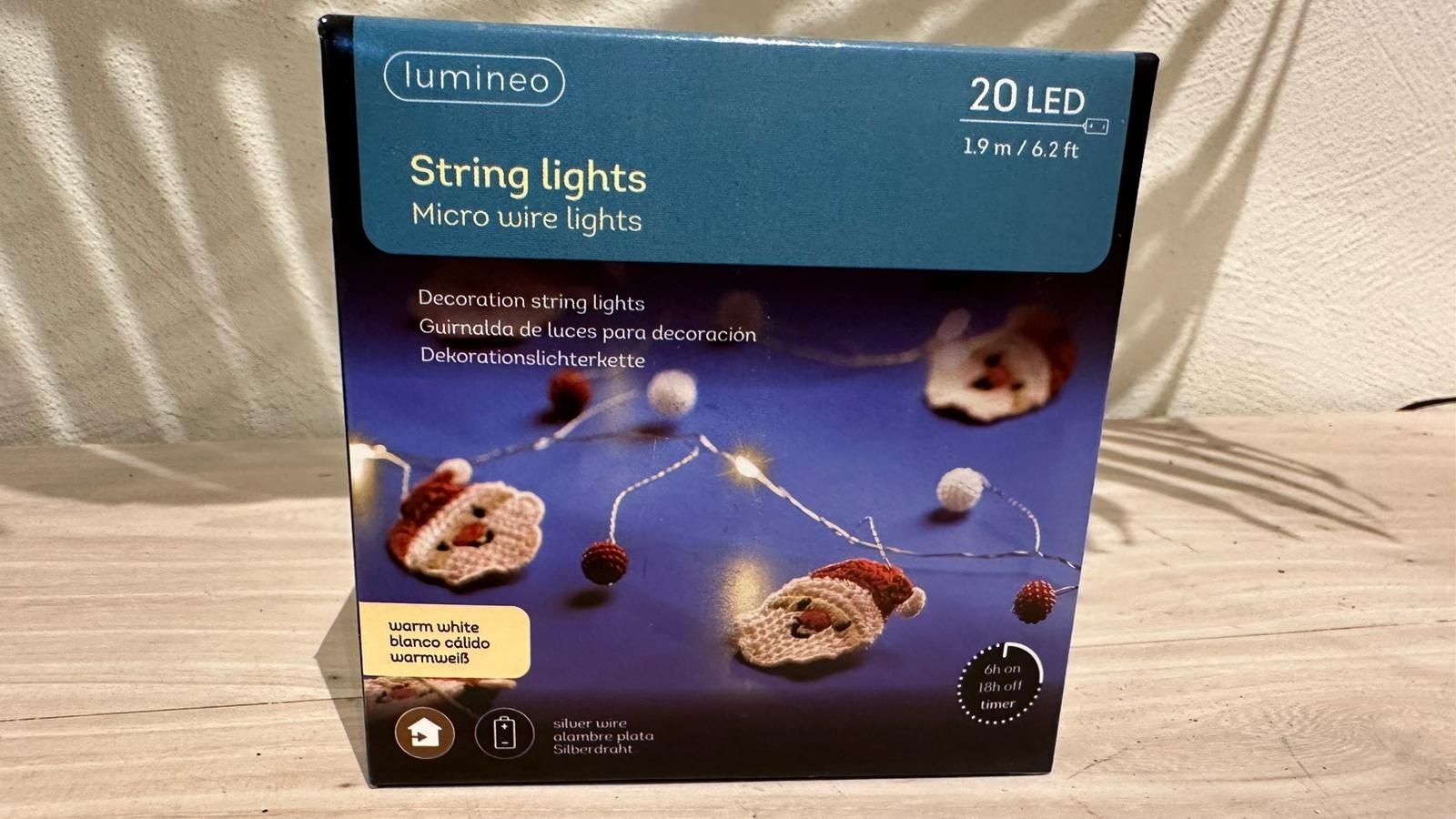 Lichterkette String Weihnachtsmann 1,90m - 20 LED'S