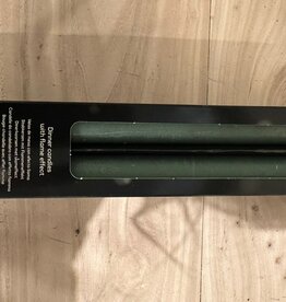 LED Echtwachs Stabskerze 25 cm grün