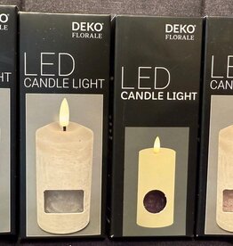LED Echtwachskerze hellgrün 10,5 cm