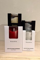 LED Echtwachskerze creme 7,5x12,5cm