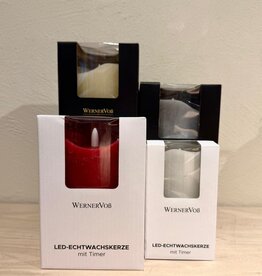 LED Echtwachskerze creme 10x25cm