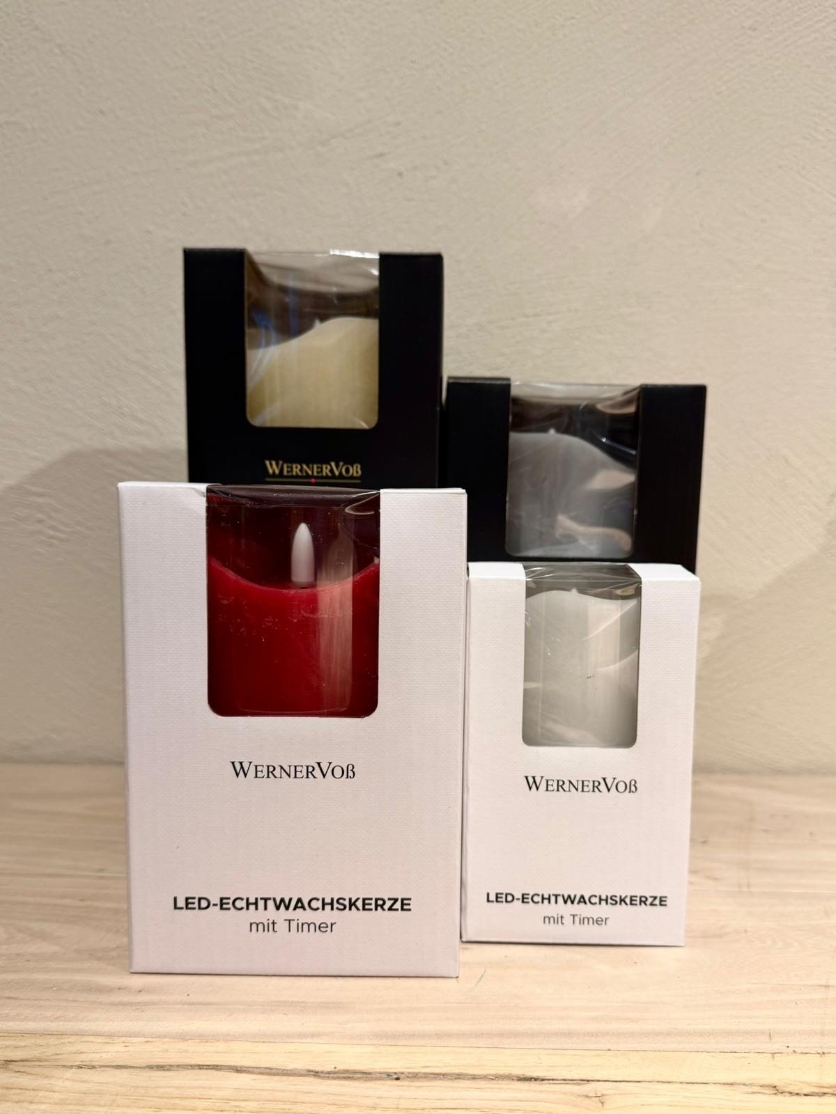 LED Echtwachskerze creme 10x25cm