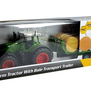 Remote control RC tractor met hooi aanhanger 1:16