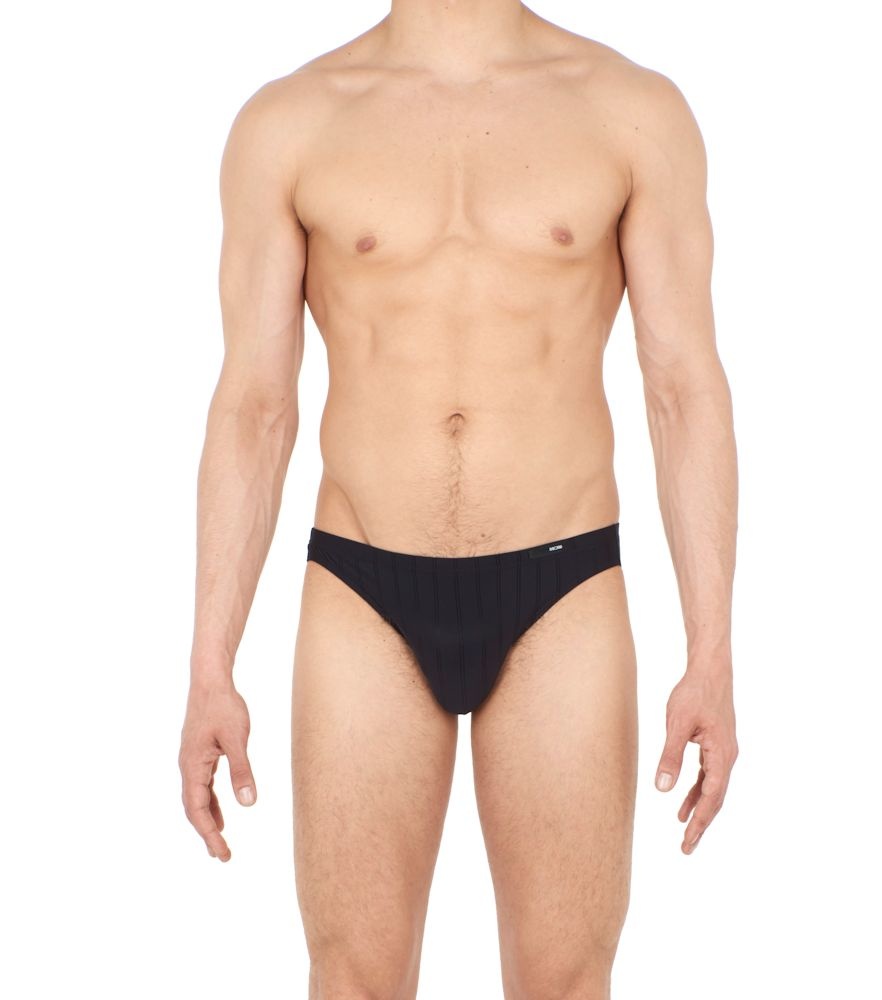 Slip Uomo In Microfibra Hom Chic - Design Elegante Con Righe Semitrasparenti, Rosso O Nero - Foto 3