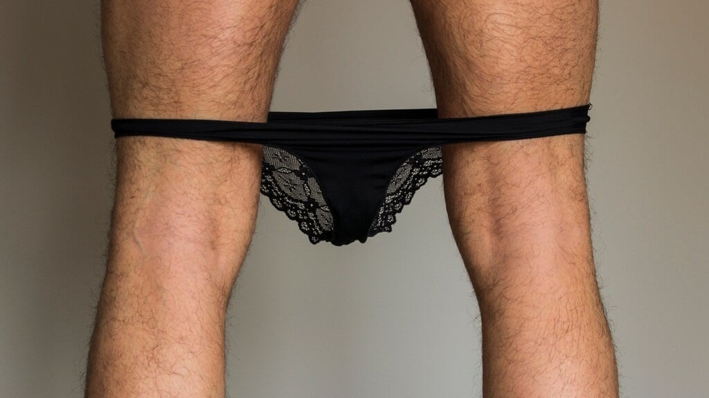 Men's Black Striptease String Thong