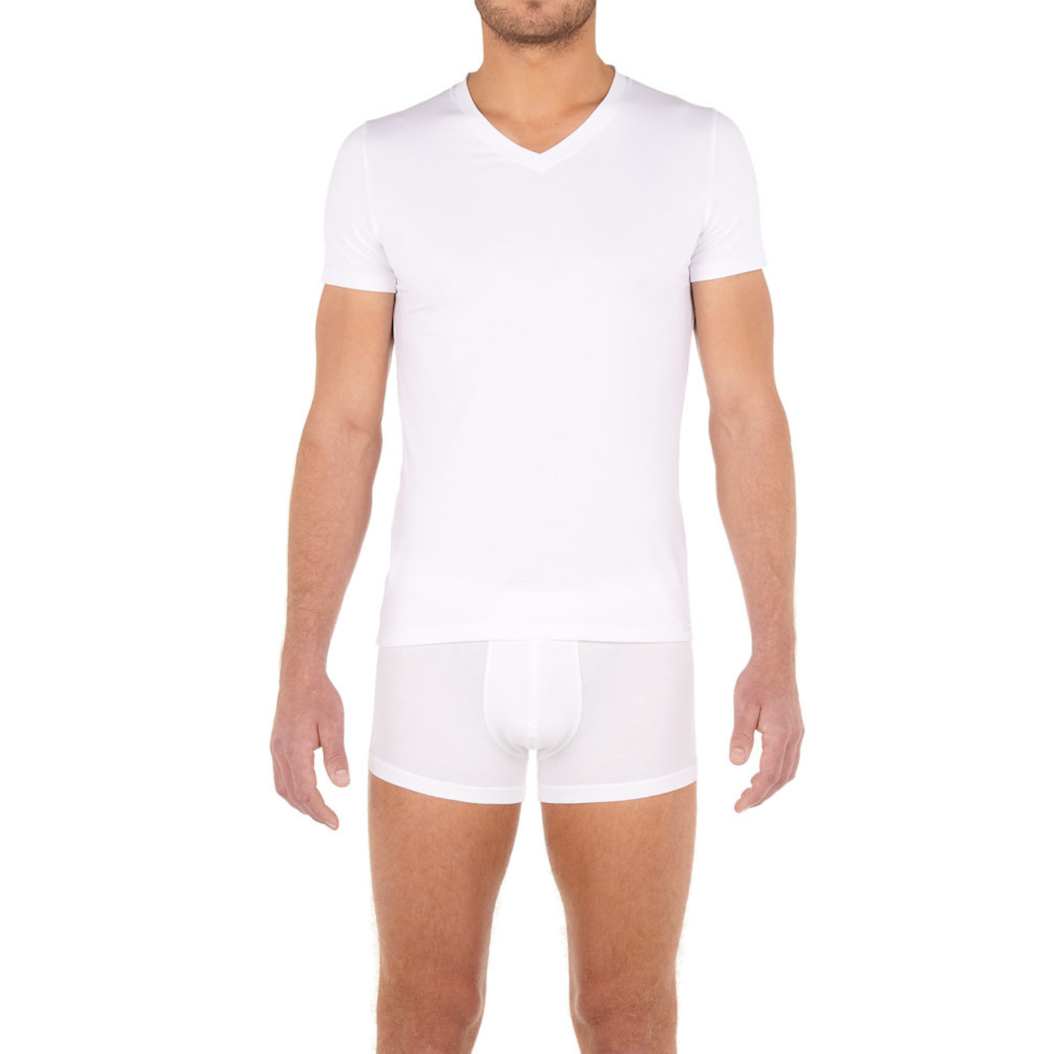 HOM Tencel Soft T-Shirt V-Neck White