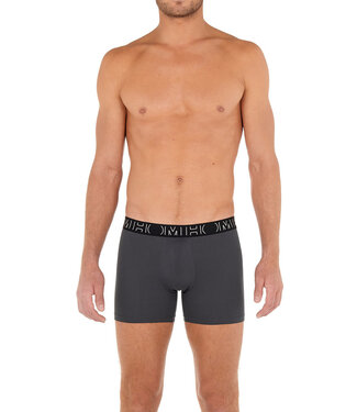 HOM Patrick #2 Long Boxer Briefs 3P Black Grey Grey-Melange