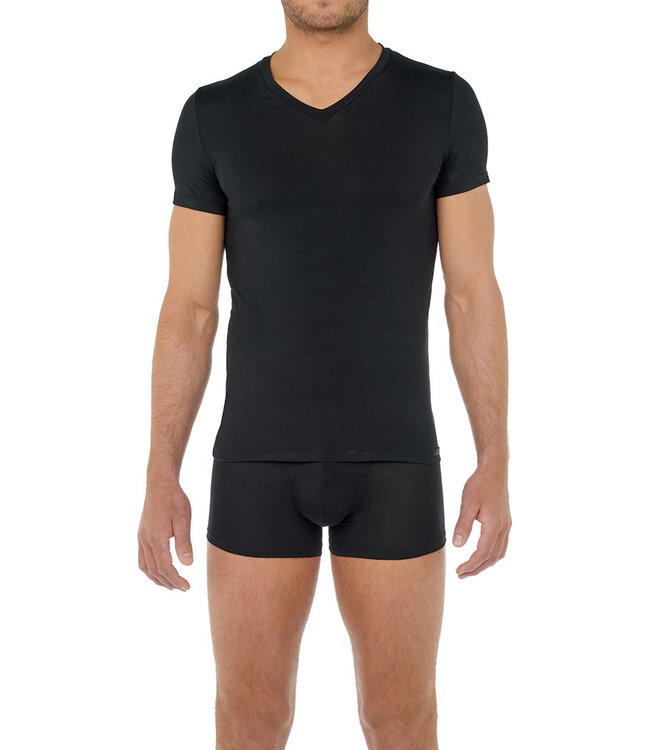 HOM Tencel Soft T-Shirt V-Neck Black
