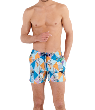 HOM Port Cros Beach Boxer Blue-Print