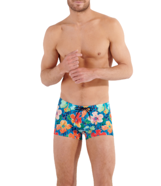 HOM Dino Swim Shorts Turquoise-Print