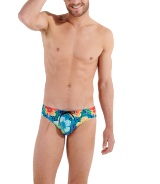 HOM Dino Swim Mini Briefs Turquoise-Print