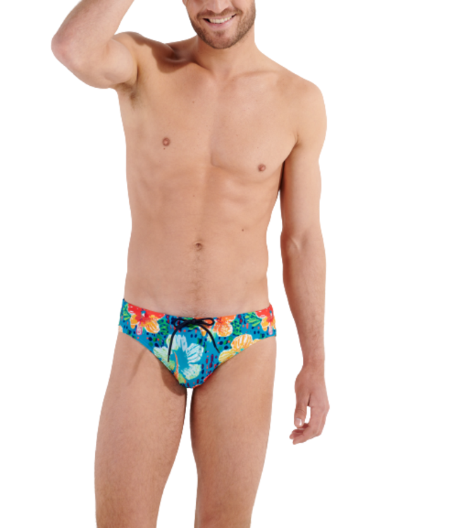 HOM Dino Swim Mini Briefs Turquoise-Print