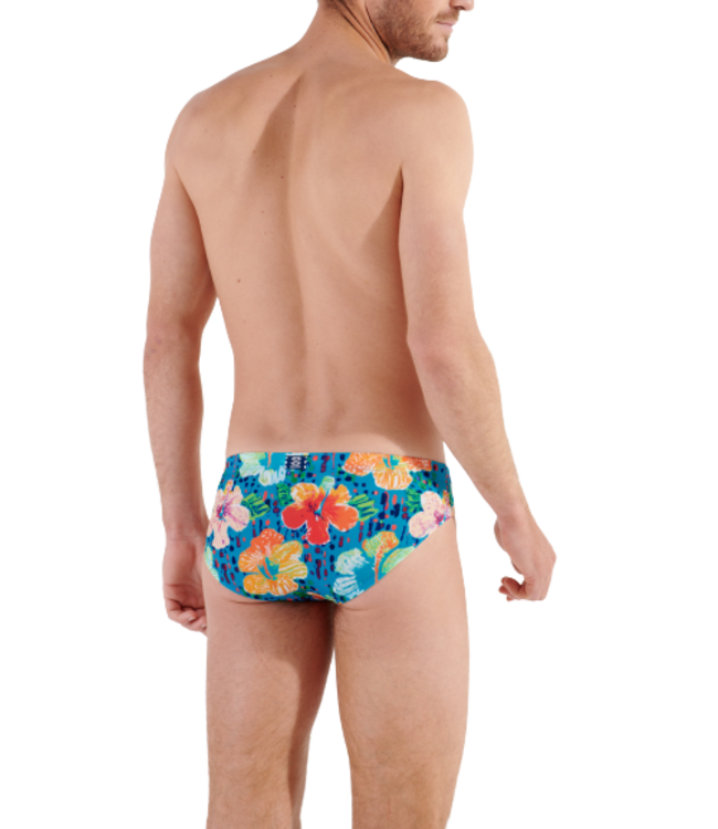 HOM Dino Swim Mini Briefs Turquoise-Print