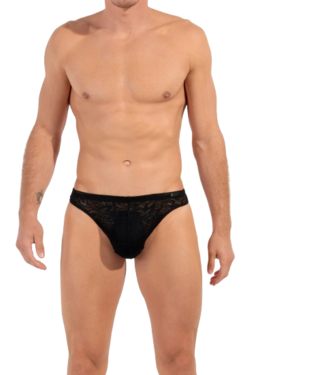 HOM Free Cut Lace G-String Black