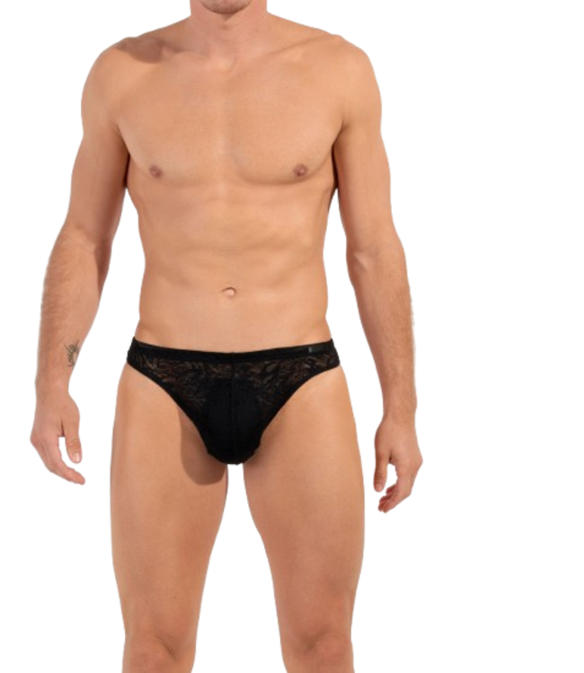 HOM Free Cut Lace G-String Black