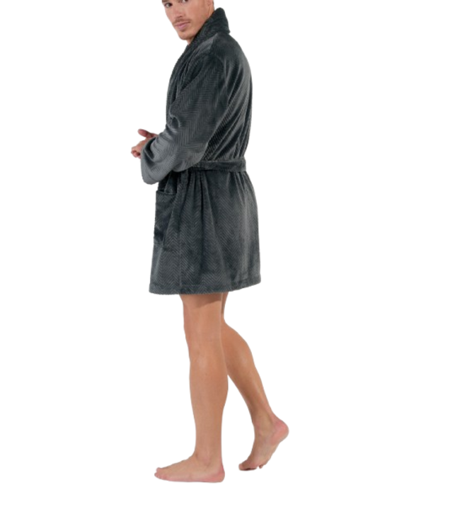 HOM Everest Short Robe Grey