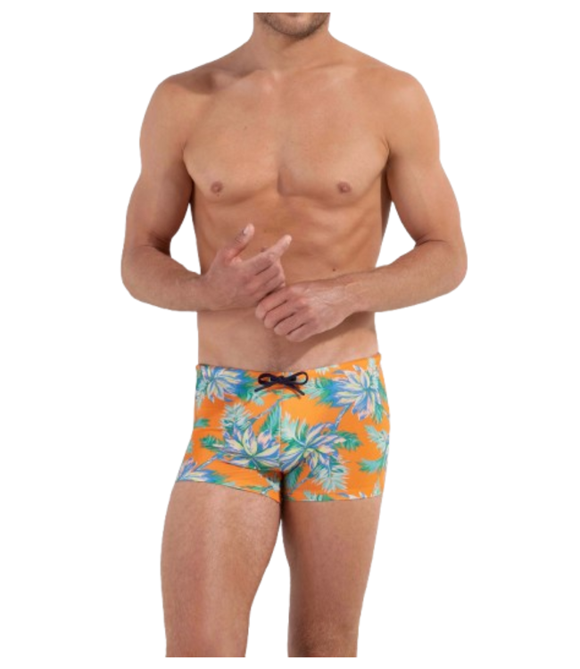 HOM Gigaro Swim Shorts Orange Print