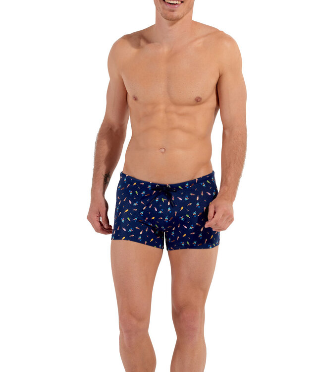 HOM Summer Swim Shorts Navy Print