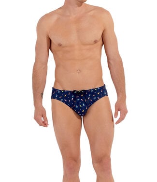 HOM Summer Swim Mini Briefs Navy Print
