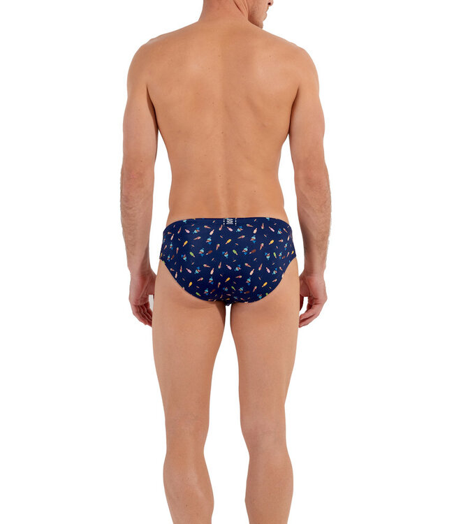 HOM Summer Swim Mini Briefs Navy Print