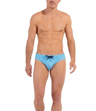 HOM Espelette Swim Mini Briefs Turquoise Print