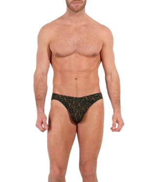 HOM Vizzavona Comfort Micro Briefs Khaki Print