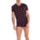 HOM HOM Carlyle Tee-Shirt V-Neck Bordeaux Print HOM HOM Carlyle Tee-Shirt V-Neck Bordeaux Print
