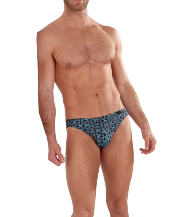 HOM Aloys Comfort Micro Briefs Dark Grey Print
