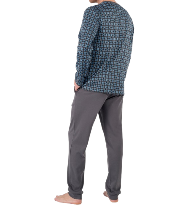 HOM Aloys Long Pyjama Dark Grey Print