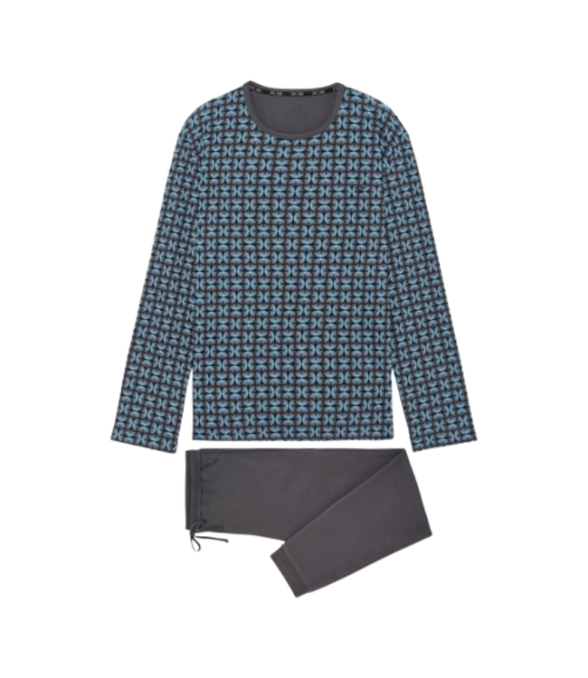 HOM Aloys Long Pyjama Dark Grey Print