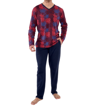 HOM Bouquet Long Pyjama Bordeaux Print