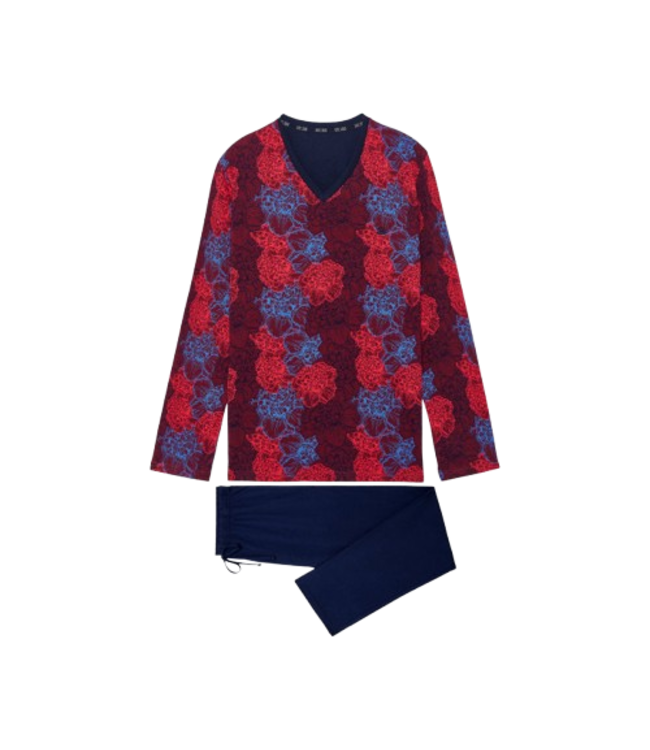 HOM Bouquet Long Pyjama Bordeaux Print