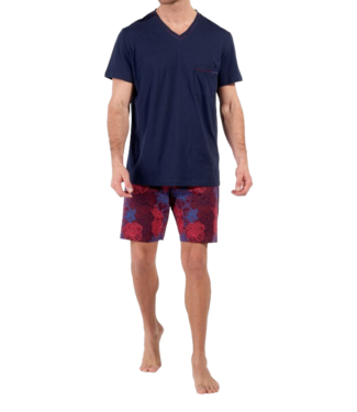 HOM Bouquet Short Pyjama Bordeaux Print