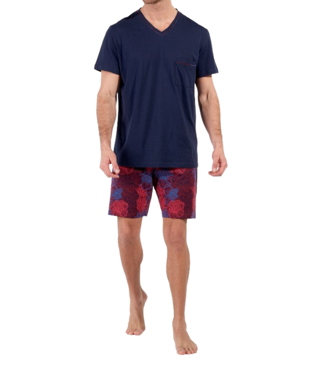 HOM Bouquet Short Pyjama Bordeaux